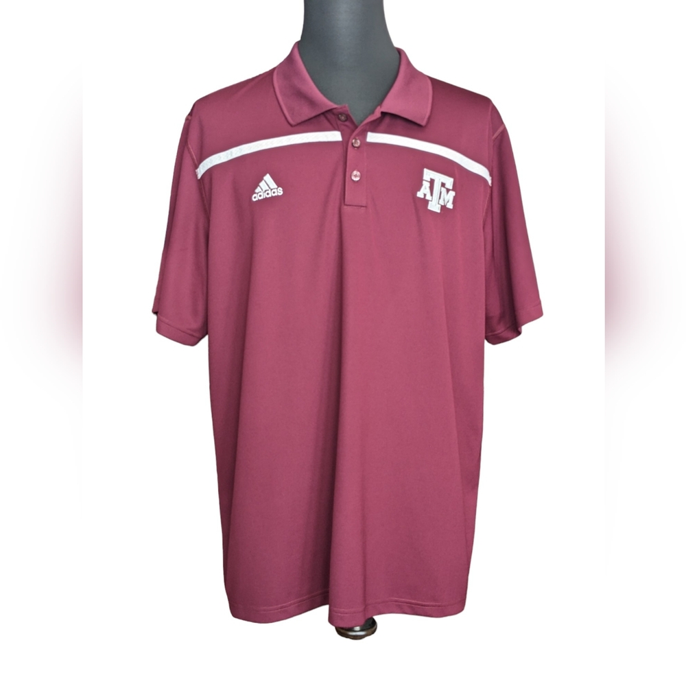 Texas A&M Aggies Adidas Polo Shirt Men’s 2XL Maroon